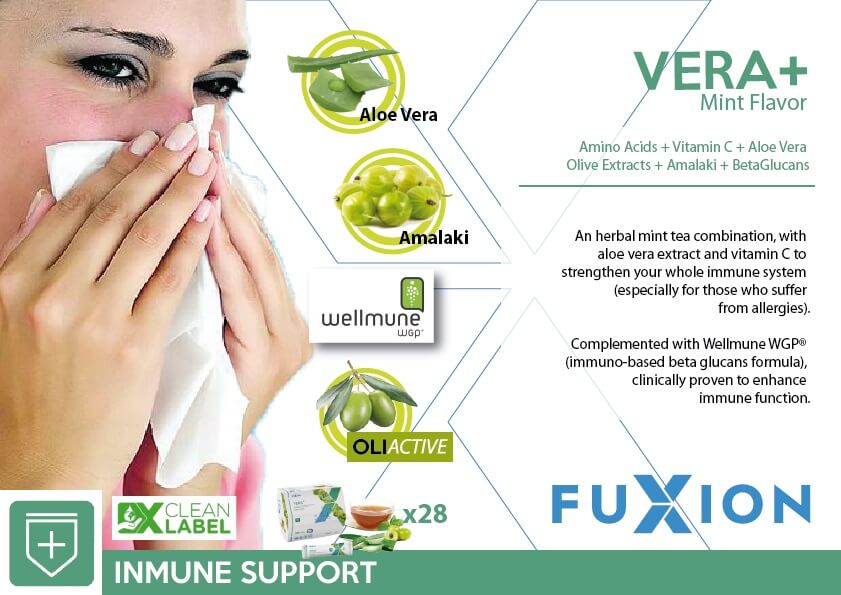 VERA+ FUXION USA: tea for the immune system, aloe, natural vitamin C. Price